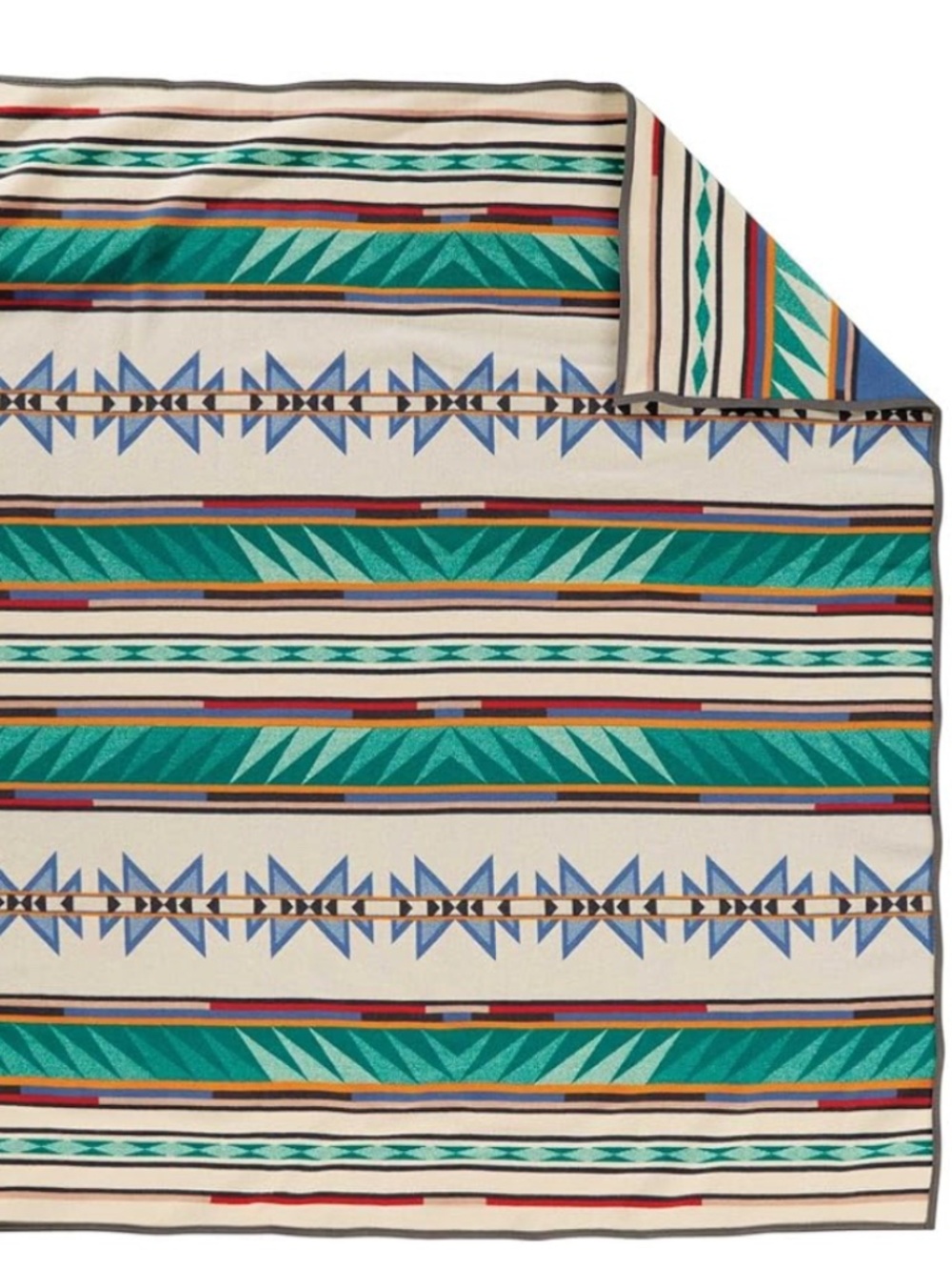 Like New - Turquoise Ridge Pendleton Wool Blanket - 104" x 86"
